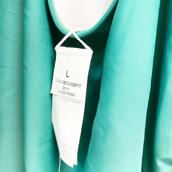 Cupshe Women's Ruched Cross Back One Piece Swimsuit Green Size Large - Picture 6 of 7